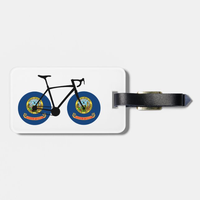 Étiquette À Bagage Idaho Flag Cycling (Dos horizontal)