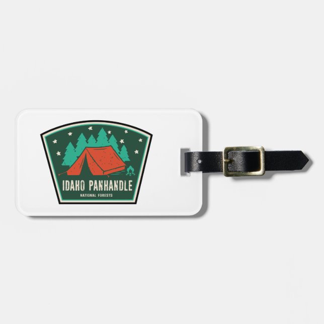 Étiquette À Bagage Idaho Panhandle Forêts Nationales Camping (Devant horizontal)
