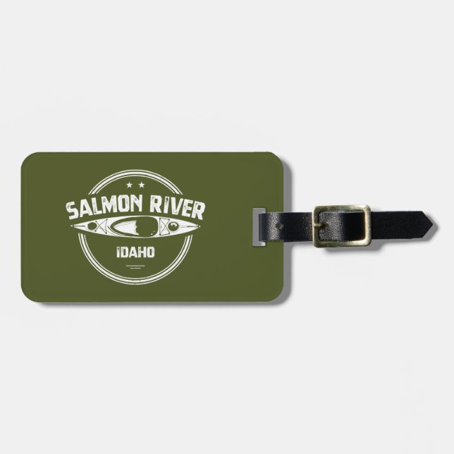 Étiquette À Bagage Idaho, rivière saumon (Devant horizontal)