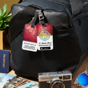 Étiquette À Bagage Identifiant de marque en pierre rouge gras - Logo 