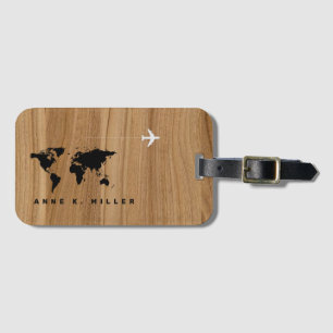 Étiquette À Bagage identificateur de bagage de voyage bois