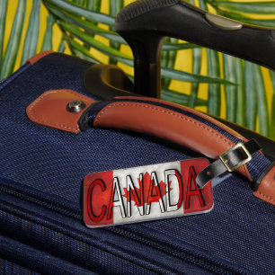 Étiquette À Bagage Identification du drapeau à deux tons du Canada
