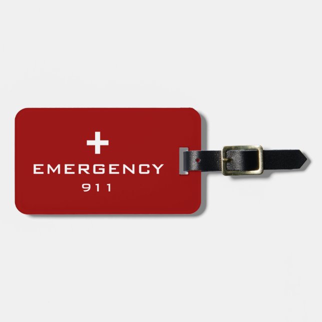Étiquette À Bagage Identification Médicale de secours (Devant horizontal)