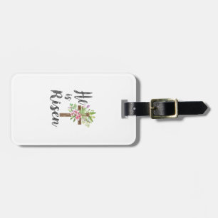 Étiquette À Bagage Il est Ressuscité Croix Florale Vintage Joyeuses P
