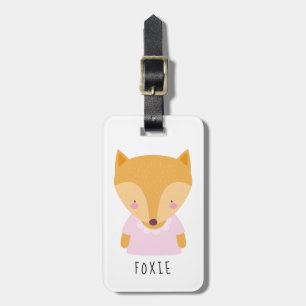 Étiquette À Bagage Illustration Cute Fox - Personnalisable