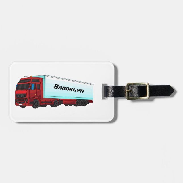 Étiquette À Bagage Illustration de camion roumain (Devant horizontal)