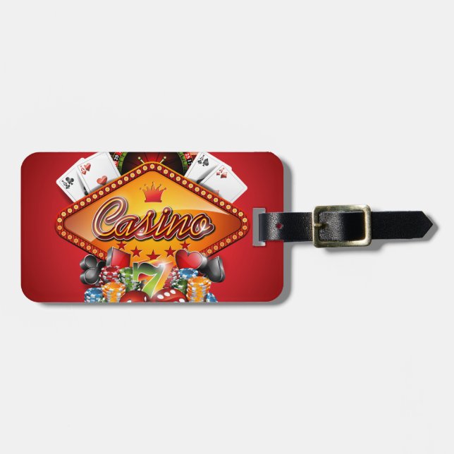 Étiquette À Bagage Illustration de casino avec les éléments de jeu (Devant horizontal)