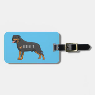 Étiquette À Bagage Illustration de chien Rottweiler