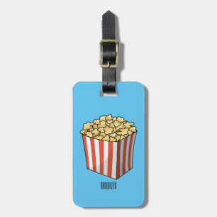 Étiquette À Bagage Illustration de dessin animé Popcorn