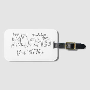 Étiquette À Bagage Illustration de dessin artistique de la chat gang