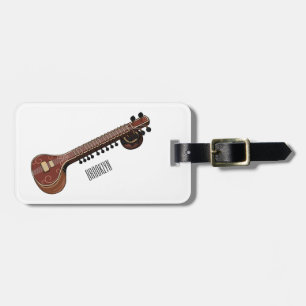 Étiquette À Bagage Illustration de dessin de Sitar