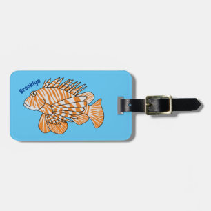 Étiquette À Bagage Illustration de Happy lionfish