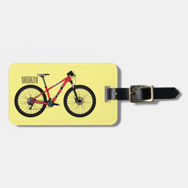 Étiquette À Bagage Illustration de la bande dessinée de vélo (Devant horizontal)