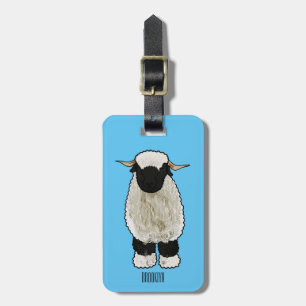 Étiquette À Bagage Illustration de la caricature de mouton Valais Bla
