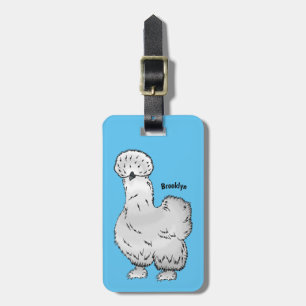 Étiquette À Bagage Illustration de la caricature du poulet Silkie
