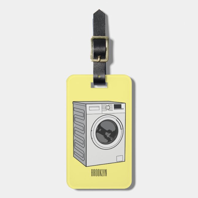 Étiquette À Bagage Illustration de la machine à laver (Devant Vertical)