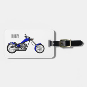 Étiquette À Bagage Illustration de la moto à hélico