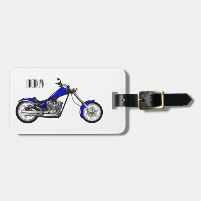 Étiquette À Bagage Illustration de la moto à hélico (Devant horizontal)