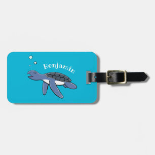 Étiquette À Bagage Illustration de la petite tortue de mer