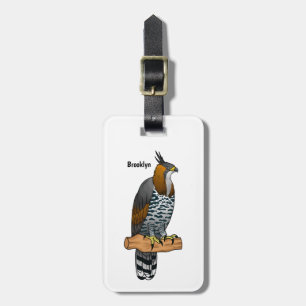 Étiquette À Bagage Illustration de l'aigle à faucon orné