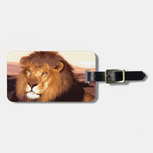 Étiquette À Bagage Illustration de lion