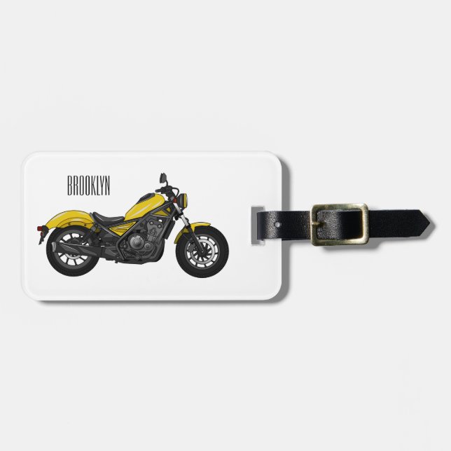 Étiquette À Bagage Illustration de moto Cruiser (Devant horizontal)