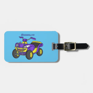 Étiquette À Bagage Illustration de moto Purple Quad