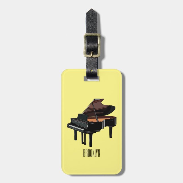Étiquette À Bagage Illustration de piano (Devant Vertical)