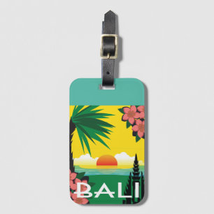 Étiquette À Bagage Illustration de style voyage vintage Bali Indonési