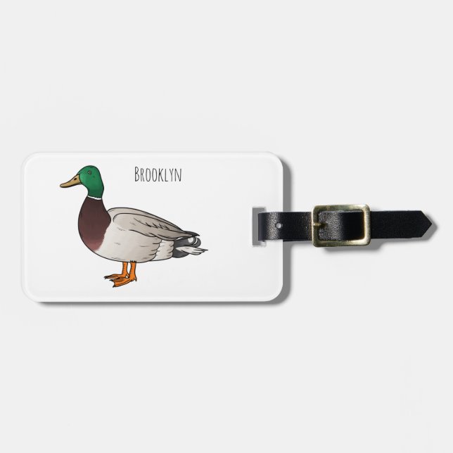Étiquette À Bagage Illustration du canard de Majard (Devant horizontal)