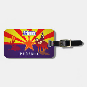 Étiquette À Bagage Illustration du drapeau de l'État de l'Arizona