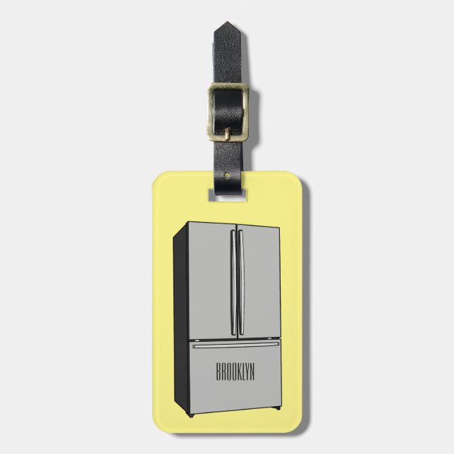 Étiquette À Bagage Illustration du réfrigérateur de porte française (Devant Vertical)