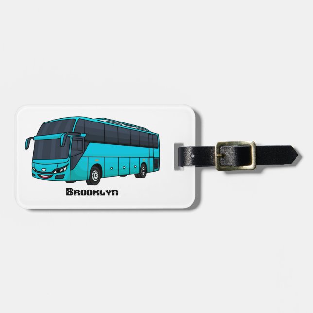 Étiquette À Bagage Illustration d'un autobus à passagers moderne (Devant horizontal)