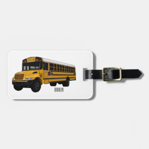 Étiquette À Bagage Illustration d'un autobus scolaire