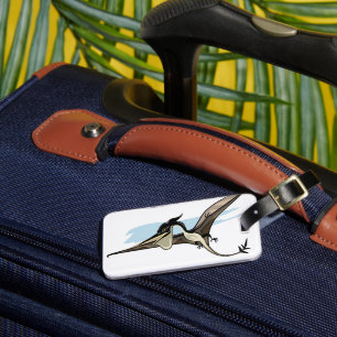 Étiquette À Bagage Illustration D'Un Pteranodon Dinosaure.