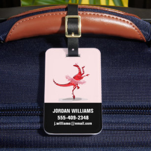Étiquette À Bagage Illustration D'Un Raptor Danseur Ballerina.