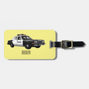 Étiquette À Bagage Illustration d'une voiture de police