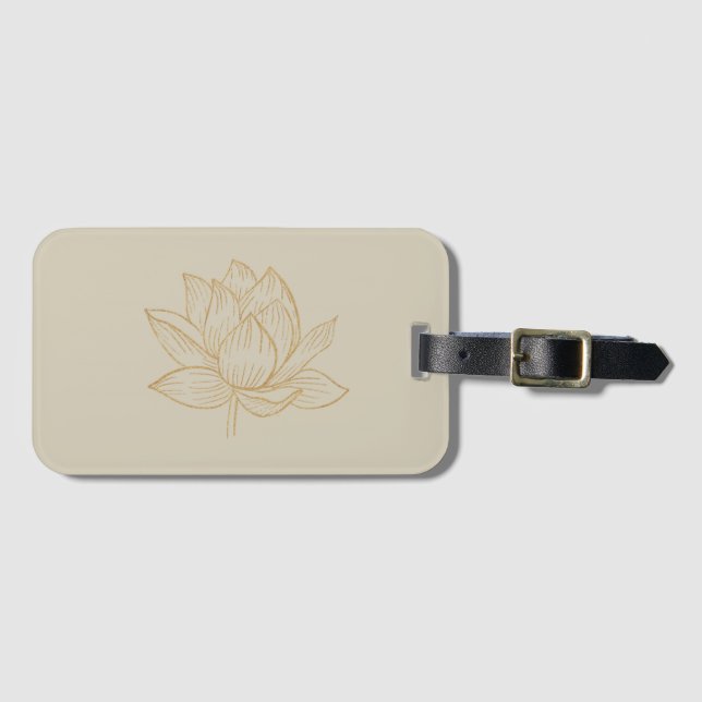 Étiquette À Bagage Illustration élégante de Lotus Yoga (Devant Horizontal)