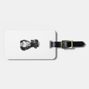 Étiquette À Bagage Illustration Graphique Monochrome de Boxer Vintage