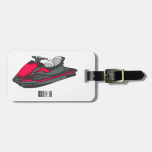 Étiquette À Bagage Illustration Jet ski
