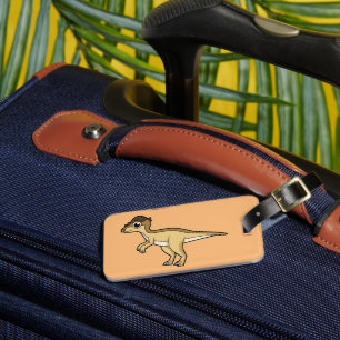 Étiquette À Bagage Illustration Mignonne D'Un Pachycéphalosaure Dinos