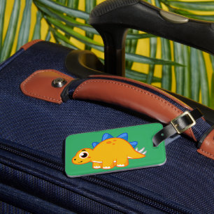 Étiquette À Bagage Illustration Mignonne D'Un Stegosaurus.