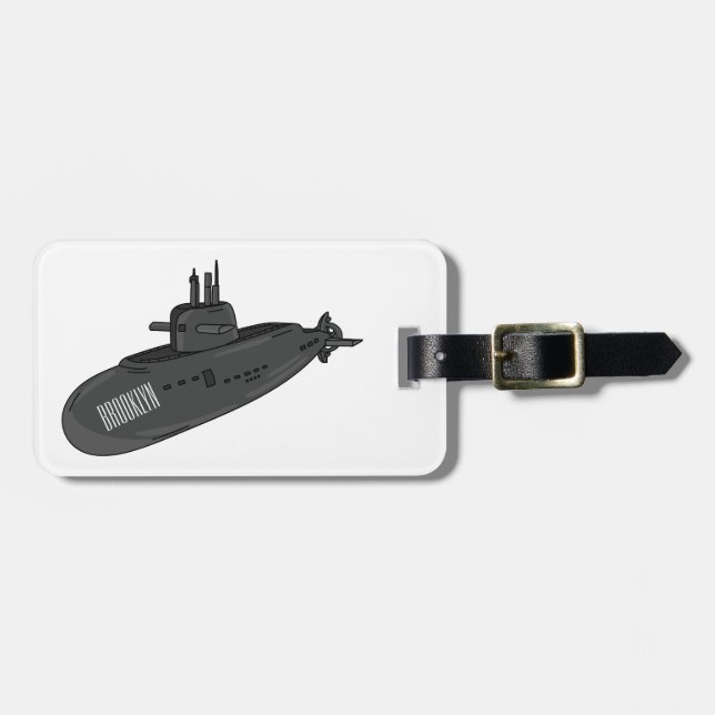 Étiquette À Bagage Illustration sous-marine (Devant horizontal)