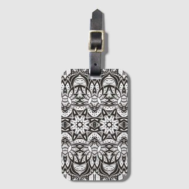 Étiquette À Bagage Illustration tribale inspirée de style (Devant Vertical)