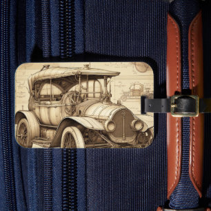 Étiquette À Bagage Illustration vintage fausse étiquette de bagage Ta