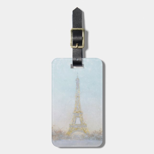Étiquette À Bagage Image de l'aquarelle | d'Eiffel Towe (Devant Vertical)