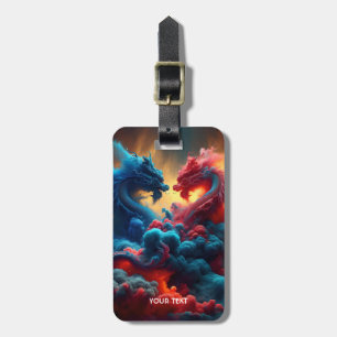 Étiquette À Bagage Imaginaire Bleu Rouge Bleu mignon