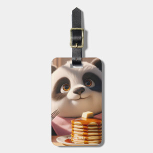 Étiquette À Bagage Imaginaire Cute Panda Manger Pancakes