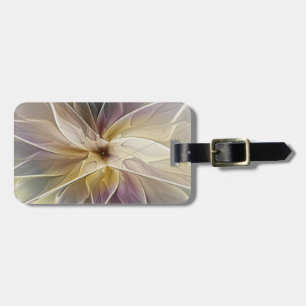 Étiquette À Bagage Imaginaire Floral Gold Eggplant Art Fractal Abstra