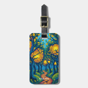 Étiquette À Bagage Imaginaire Forêt mite Orange Road